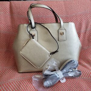 NWT Aldo Gold Boutchyard Crossbody Purse w/Wallet Included! Gift Giving/Glam